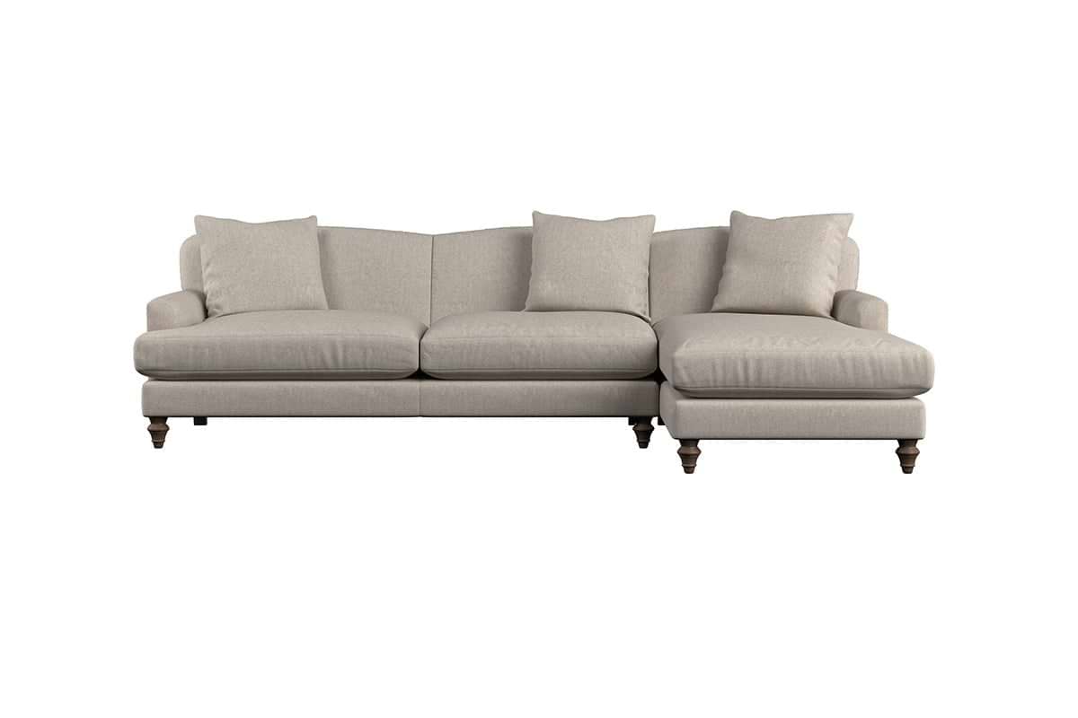 Deni Grand Right Hand Chaise Sofa - Brera Linen Smoke