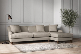 Deni Grand Right Hand Chaise Sofa - Recycled Cotton Flax