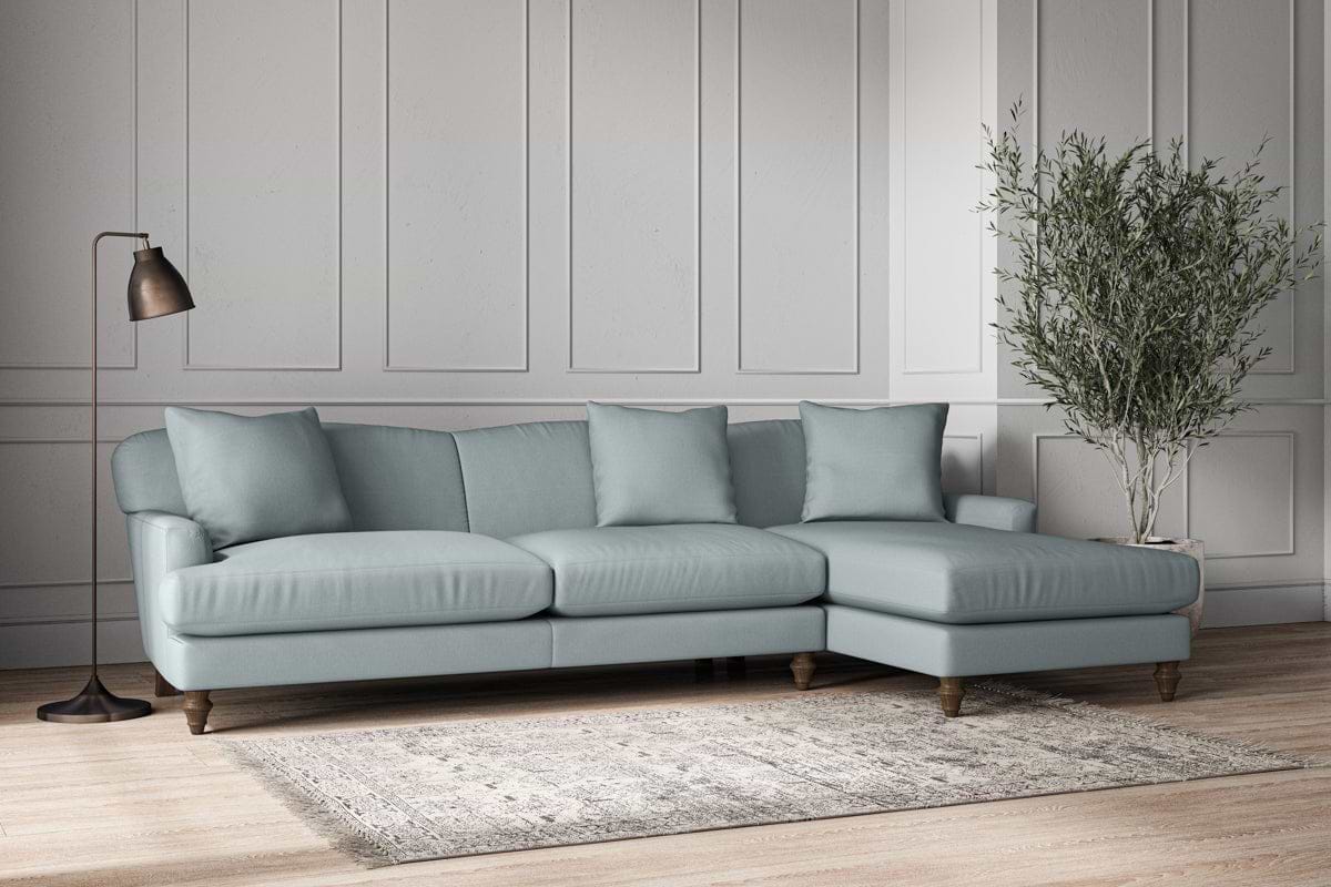 Deni Grand Right Hand Chaise Sofa - Recycled Cotton Horizon