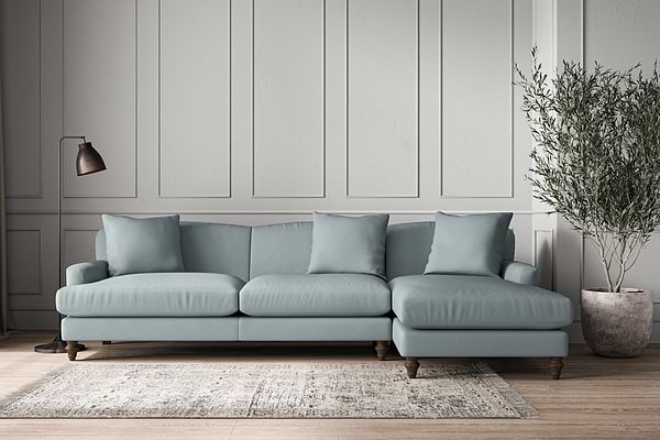 Deni Grand Right Hand Chaise Sofa - Recycled Cotton Horizon