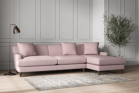 Deni Grand Right Hand Chaise Sofa - Recycled Cotton Lavender