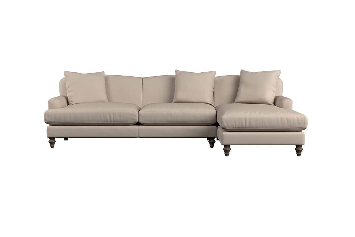 Deni Grand Right Hand Chaise Sofa - Recycled Cotton Natural