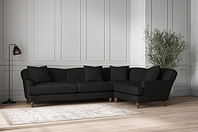 Deni Grand Right Hand Corner Sofa - Brera Linen Charcoal