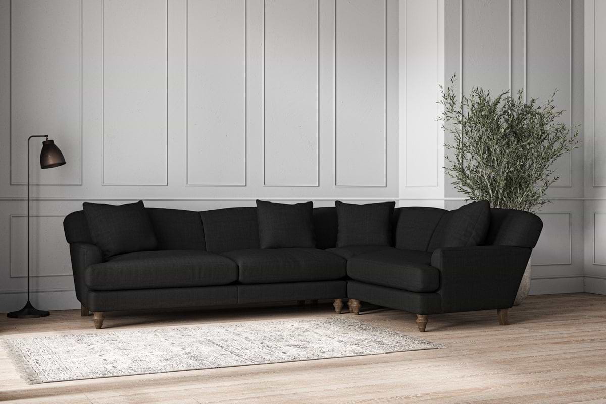 Deni Grand Right Hand Corner Sofa - Brera Linen Charcoal