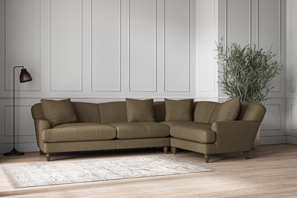 Deni Grand Right Hand Corner Sofa - Brera Linen Chestnut-MAKE TO ORDER-Nkuku