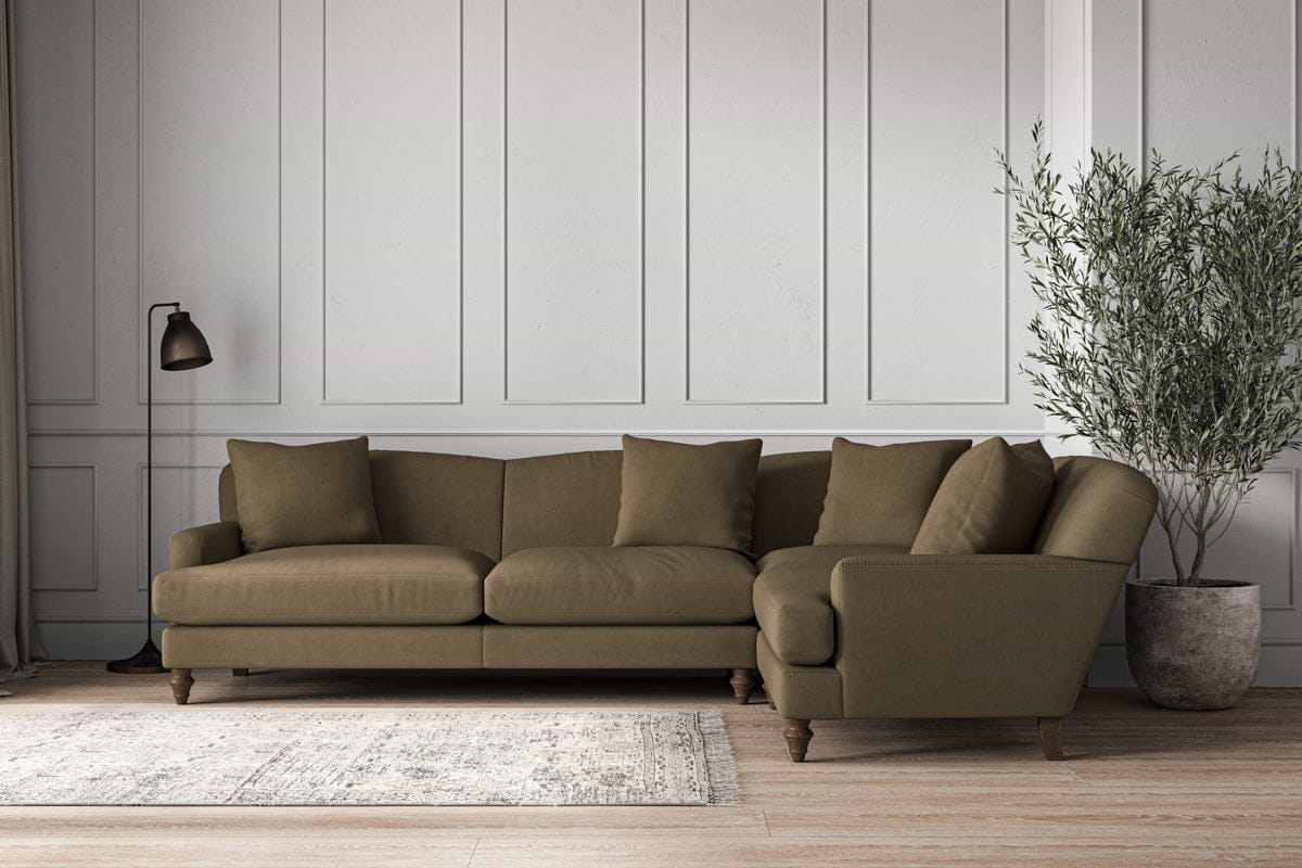 Deni Grand Right Hand Corner Sofa - Brera Linen Chestnut-MAKE TO ORDER-Nkuku