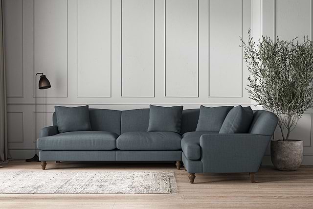 Deni Grand Right Hand Corner Sofa - Brera Linen Dusk-MAKE TO ORDER-Nkuku