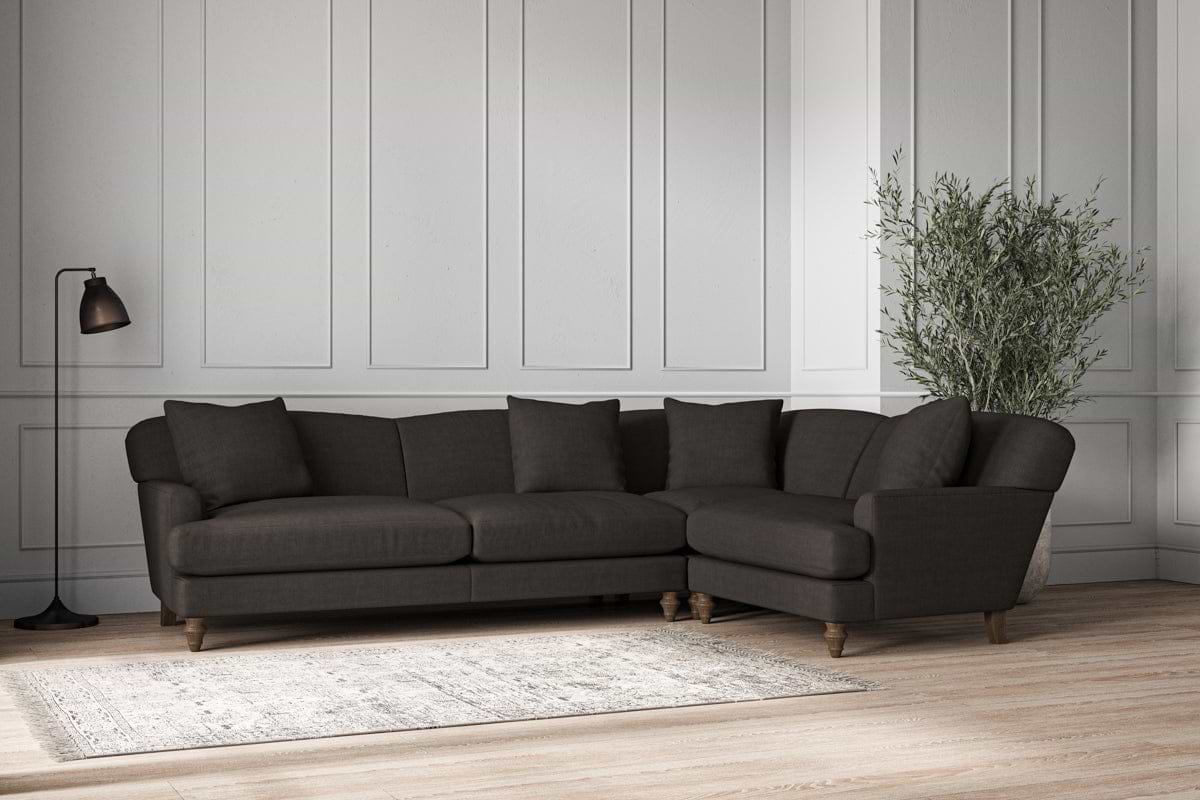 Deni Grand Right Hand Corner Sofa - Brera Linen Espresso