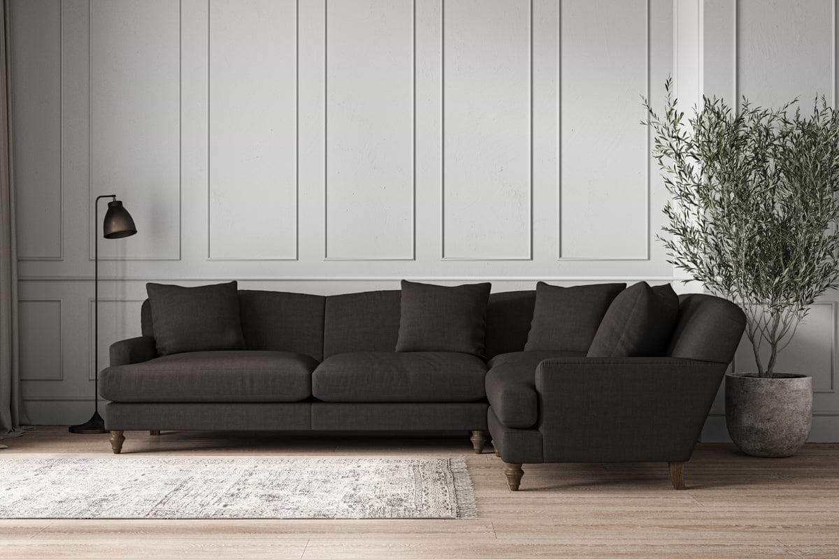 Deni Grand Right Hand Corner Sofa - Brera Linen Espresso-MAKE TO ORDER-Nkuku