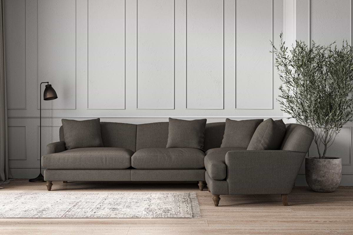 Deni Grand Right Hand Corner Sofa - Brera Linen Granite-MAKE TO ORDER-Nkuku