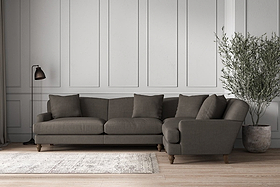 Deni Grand Right Hand Corner Sofa - Brera Linen Granite-MAKE TO ORDER-Nkuku