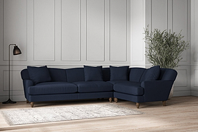 Deni Grand Right Hand Corner Sofa - Brera Linen Indigo