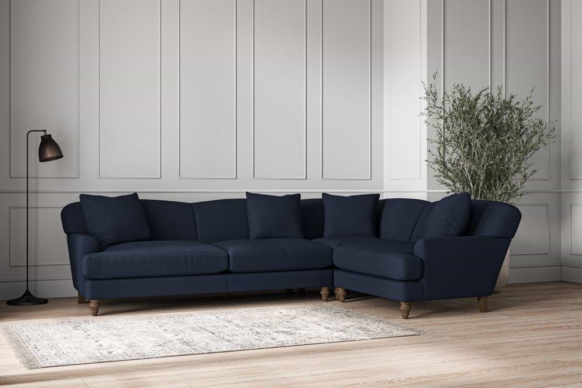 Deni Grand Right Hand Corner Sofa - Brera Linen Indigo
