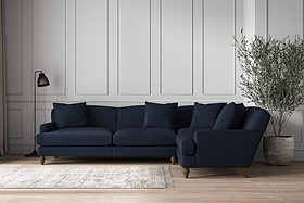 Deni Grand Right Hand Corner Sofa - Brera Linen Indigo
