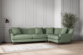 Deni Grand Right Hand Corner Sofa - Brera Linen Jade-MAKE TO ORDER-Nkuku