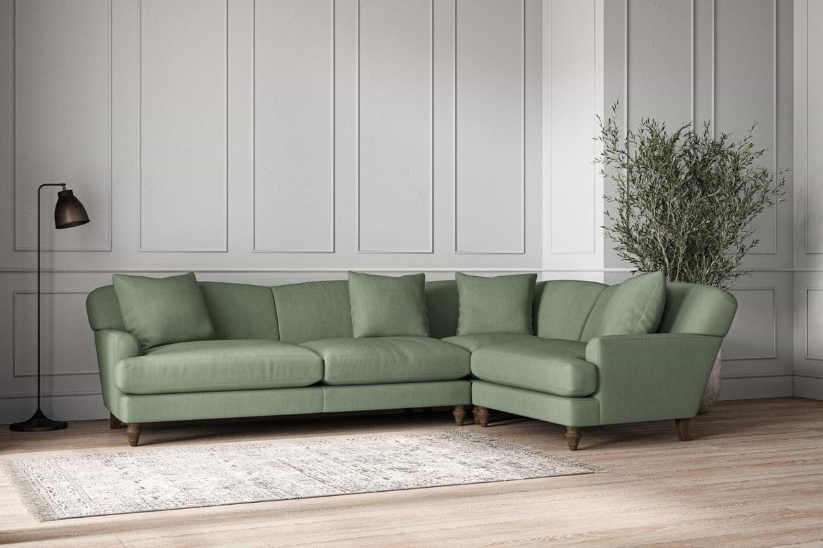Deni Grand Right Hand Corner Sofa - Brera Linen Jade-MAKE TO ORDER-Nkuku