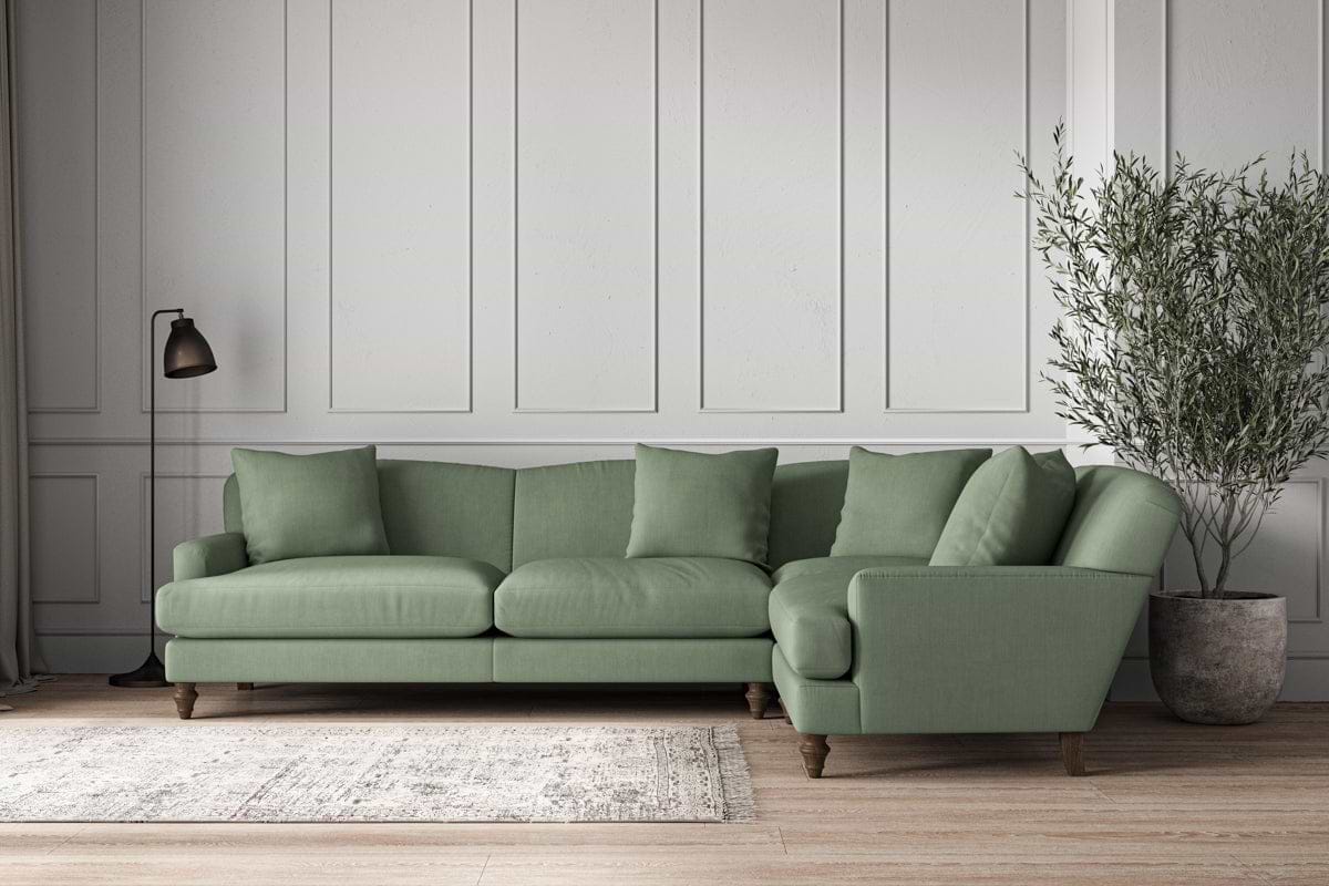 Deni Grand Right Hand Corner Sofa - Brera Linen Jade-MAKE TO ORDER-Nkuku