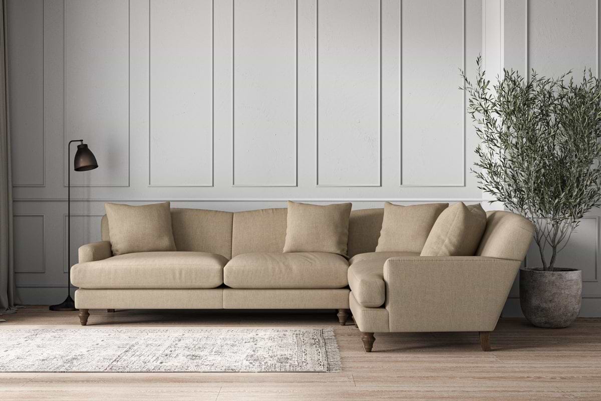 Deni Grand Right Hand Corner Sofa - Brera Linen Pebble-MAKE TO ORDER-Nkuku