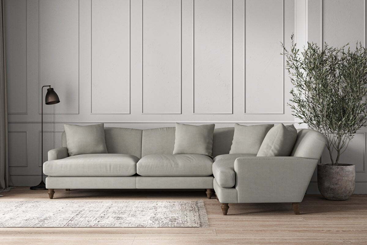 Deni Grand Right Hand Corner Sofa - Brera Linen Smoke-MAKE TO ORDER-Nkuku
