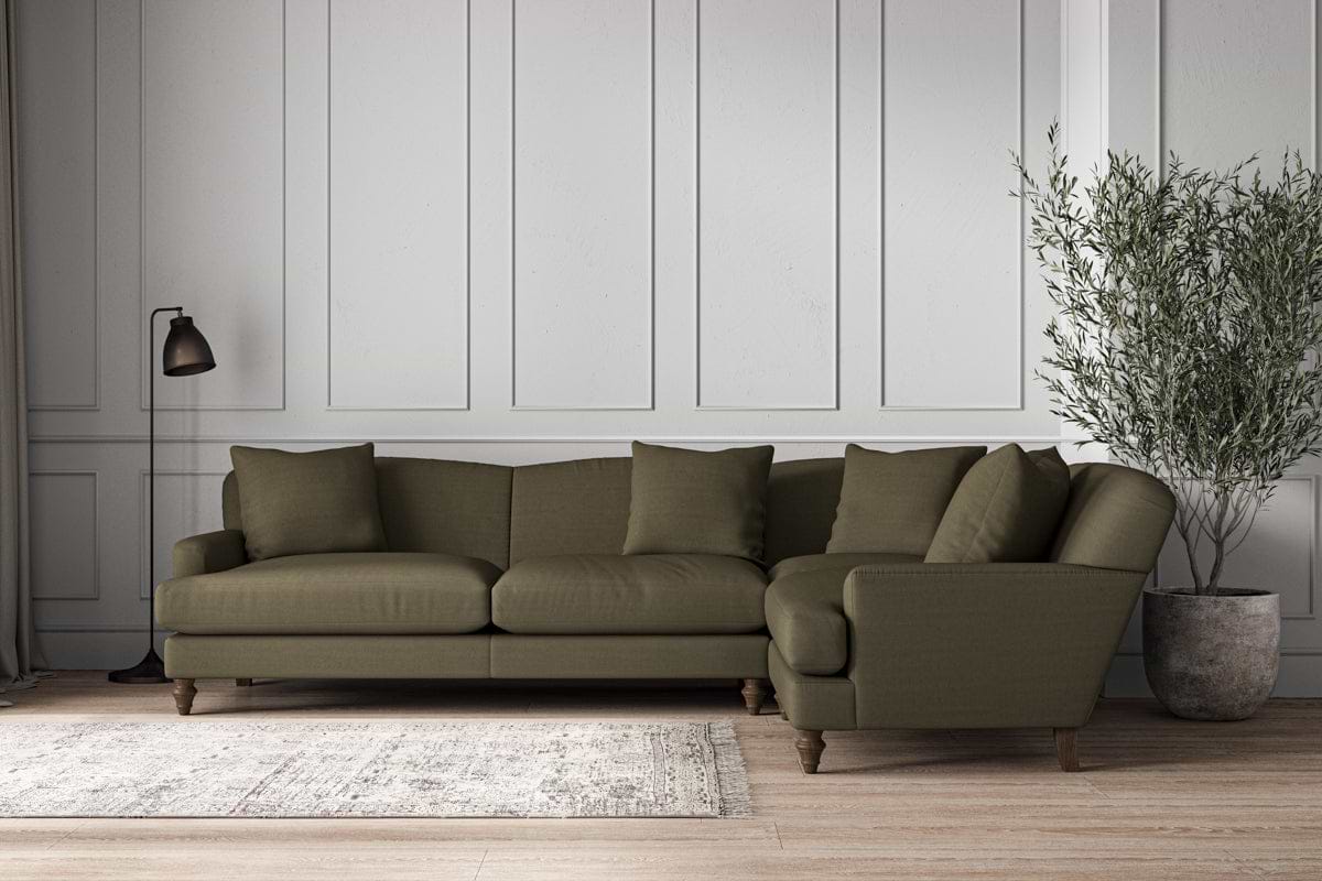 Deni Grand Right Hand Corner Sofa - Recycled Cotton Fatigue-MAKE TO ORDER-Nkuku