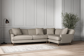 Deni Grand Right Hand Corner Sofa - Recycled Cotton Flax