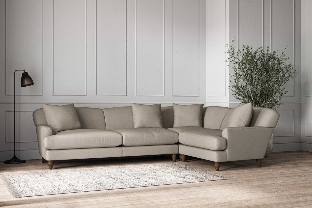 Deni Grand Right Hand Corner Sofa - Recycled Cotton Flax