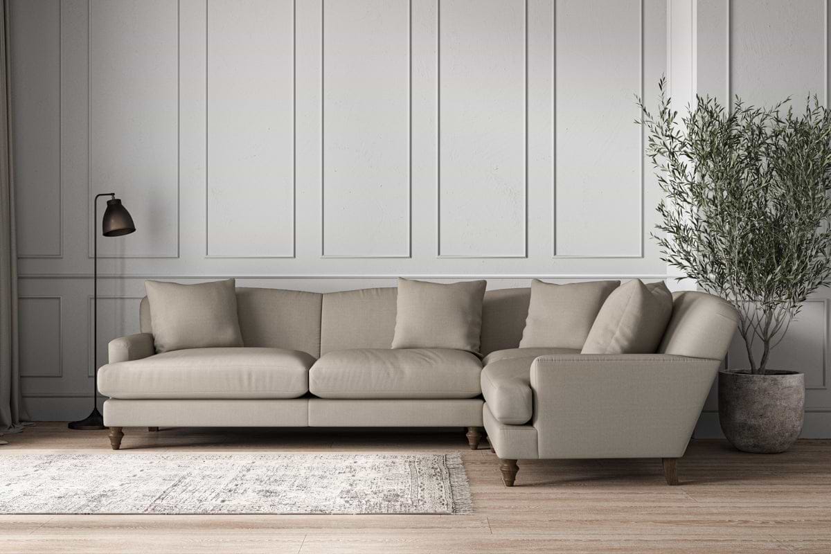 Deni Grand Right Hand Corner Sofa - Recycled Cotton Flax-MAKE TO ORDER-Nkuku