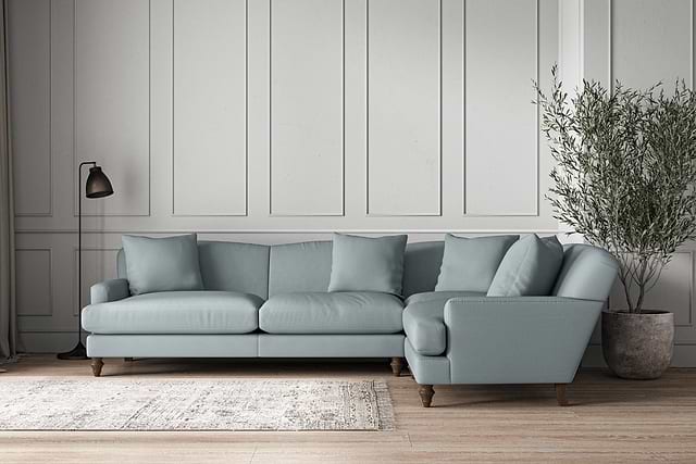 Deni Grand Right Hand Corner Sofa - Recycled Cotton Horizon