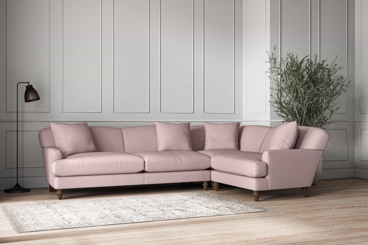 Deni Grand Right Hand Corner Sofa - Recycled Cotton Lavender