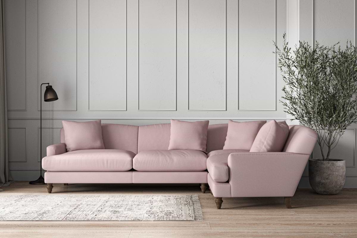 Deni Grand Right Hand Corner Sofa - Recycled Cotton Lavender-MAKE TO ORDER-Nkuku