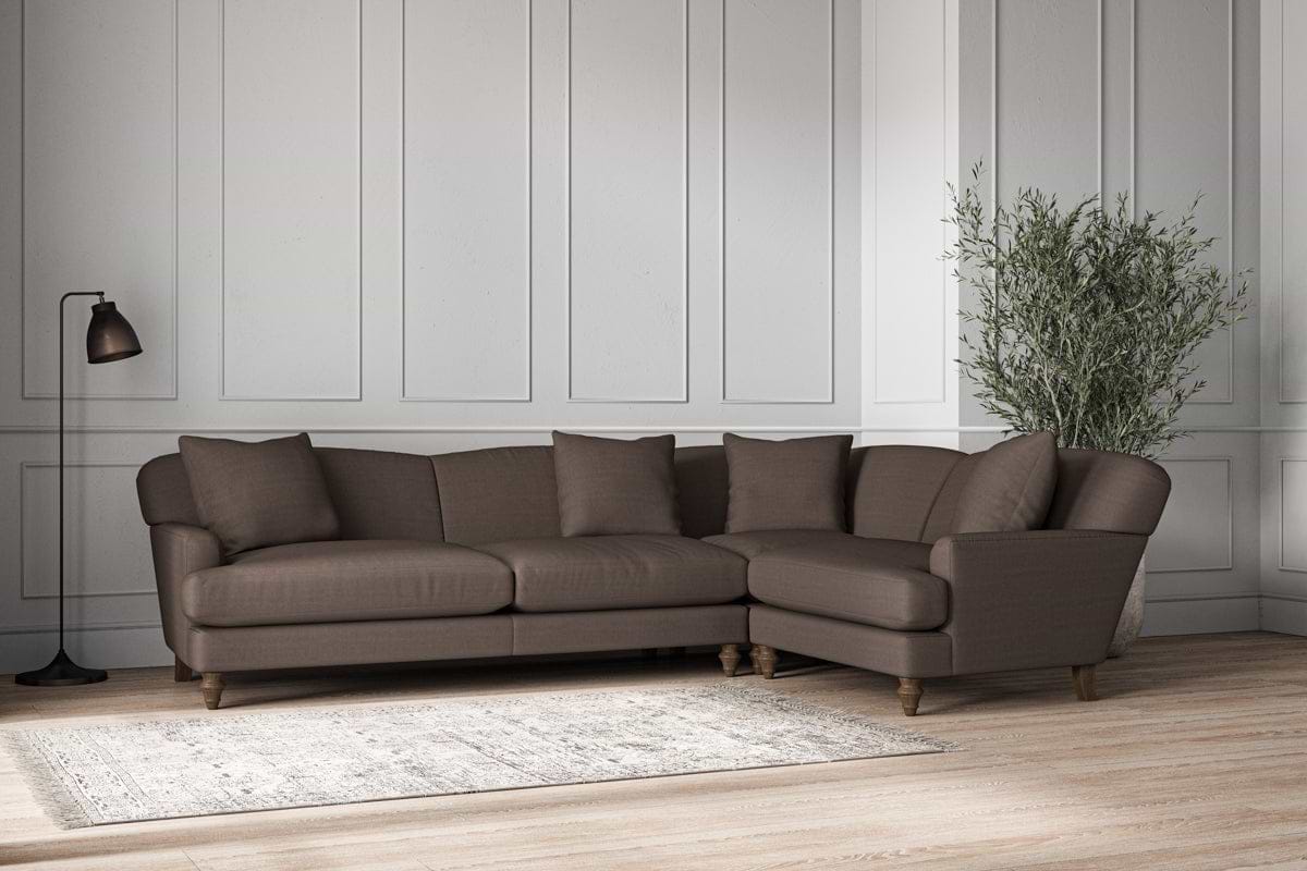 Deni Grand Right Hand Corner Sofa - Recycled Cotton Mocha
