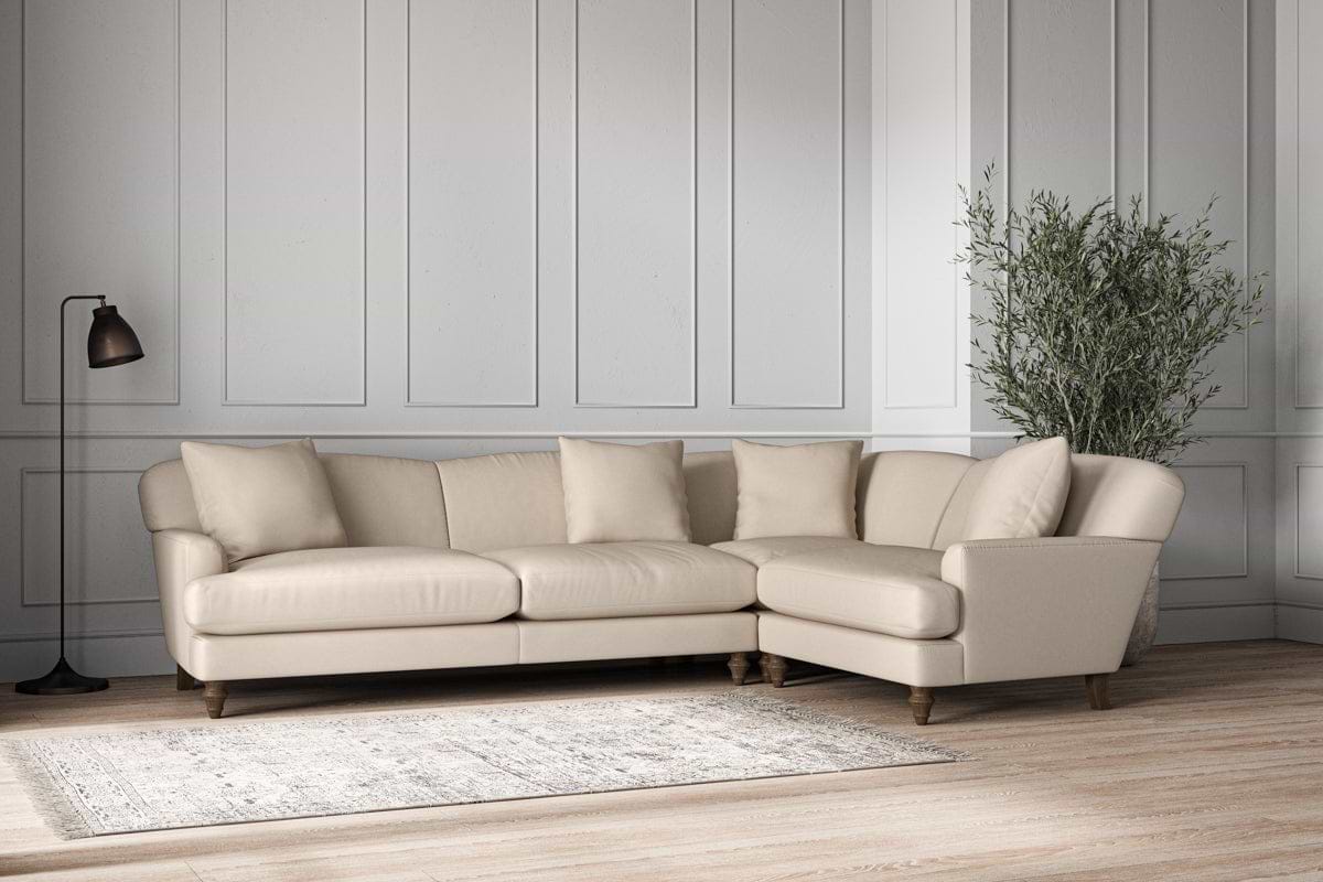 Deni Grand Right Hand Corner Sofa - Recycled Cotton Natural