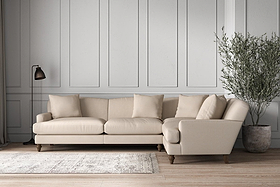 Deni Grand Right Hand Corner Sofa - Recycled Cotton Natural