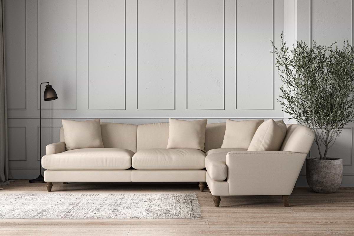 Deni Grand Right Hand Corner Sofa - Recycled Cotton Natural