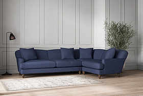 Deni Grand Right Hand Corner Sofa - Recycled Cotton Navy