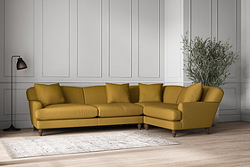 Deni Grand Right Hand Corner Sofa - Recycled Cotton Ochre