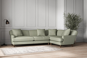 Deni Grand Right Hand Corner Sofa - Recycled Cotton Seaspray