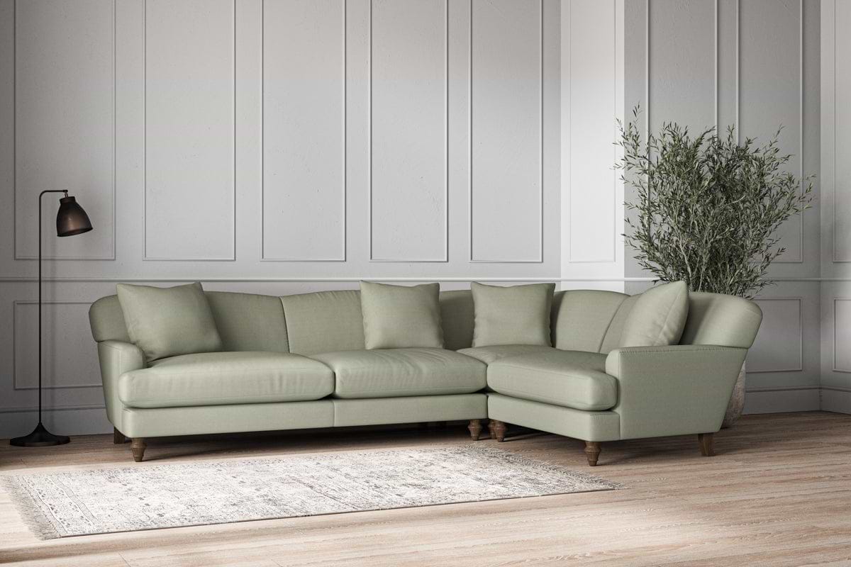 Deni Grand Right Hand Corner Sofa - Recycled Cotton Seaspray