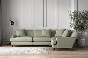 Deni Grand Right Hand Corner Sofa - Recycled Cotton Seaspray