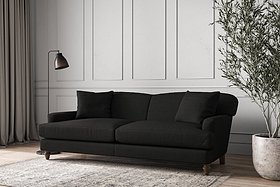 Deni Grand Sofa - Brera Linen Charcoal-MAKE TO ORDER-Nkuku