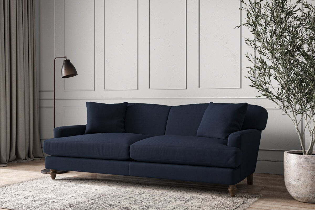 Deni Grand Sofa - Brera Linen Indigo-MAKE TO ORDER-Nkuku