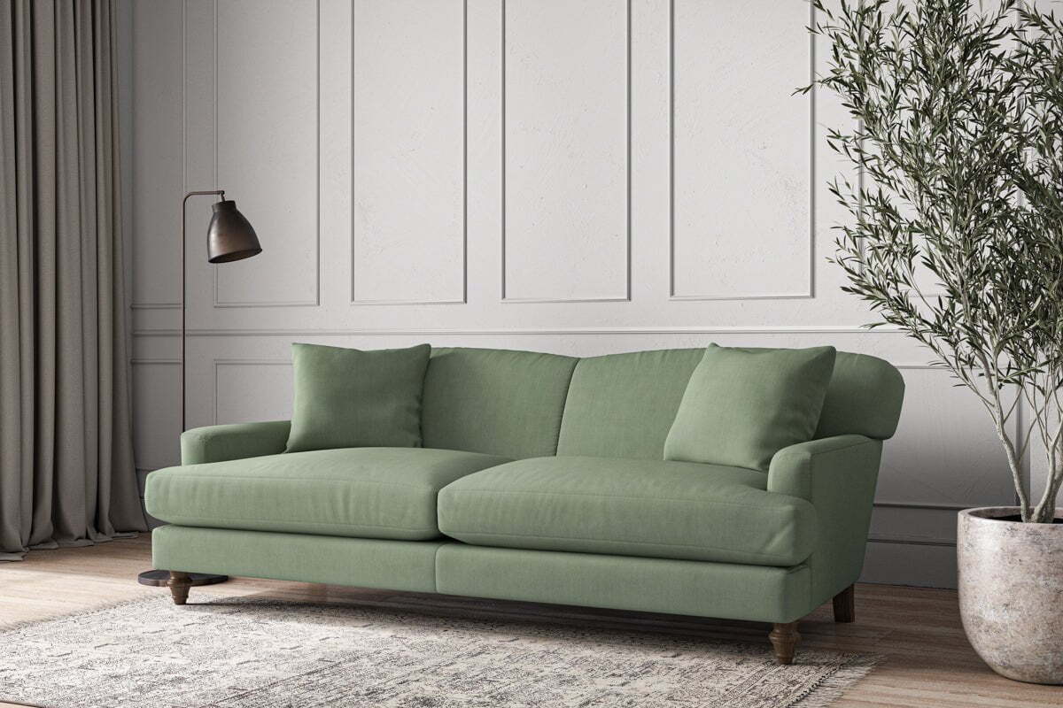 Deni Grand Sofa - Brera Linen Jade-MAKE TO ORDER-Nkuku