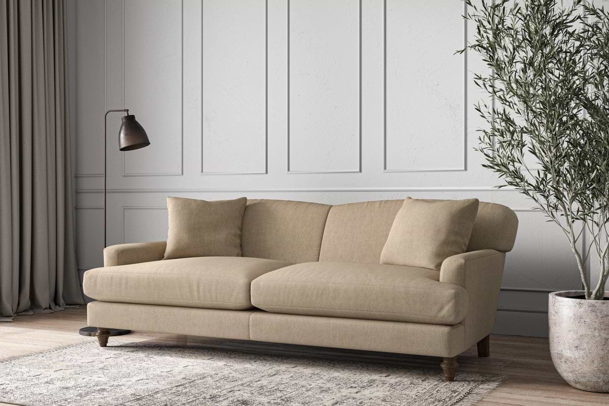 Deni Grand Sofa - Brera Linen Pebble-MAKE TO ORDER-Nkuku