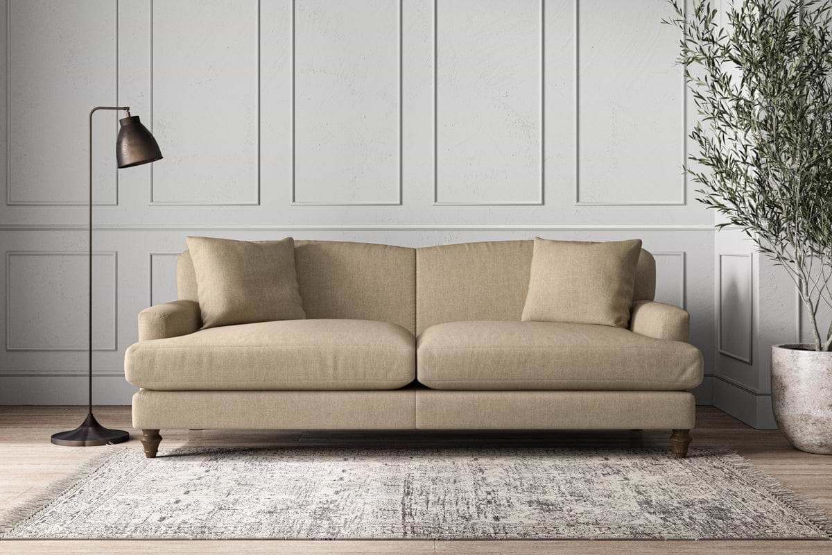Deni Grand Sofa - Brera Linen Pebble-MAKE TO ORDER-Nkuku
