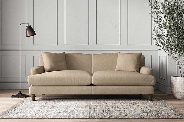 Deni Grand Sofa - Brera Linen Pebble-MAKE TO ORDER-Nkuku