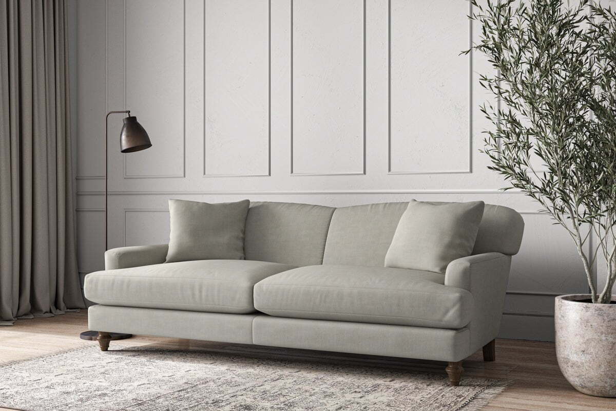 Deni Grand Sofa - Brera Linen Smoke-MAKE TO ORDER-Nkuku