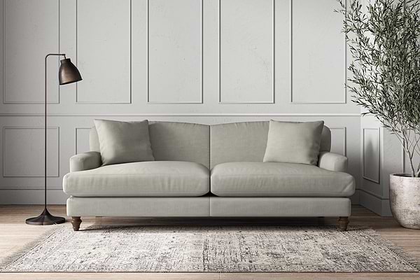 Deni Grand Sofa - Brera Linen Smoke-MAKE TO ORDER-Nkuku