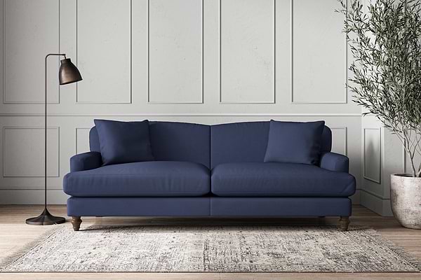 Deni Grand Sofa - Recycled Cotton Navy-MAKE TO ORDER-Nkuku