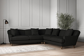 Deni Large Corner Sofa - Brera Linen Charcoal-MAKE TO ORDER-Nkuku