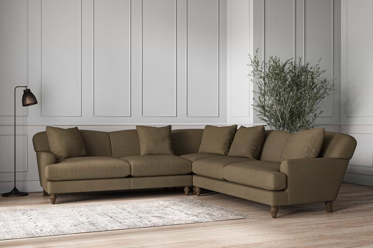 Deni Large Corner Sofa - Brera Linen Chestnut